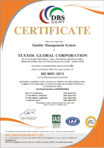 Texxol Certificate